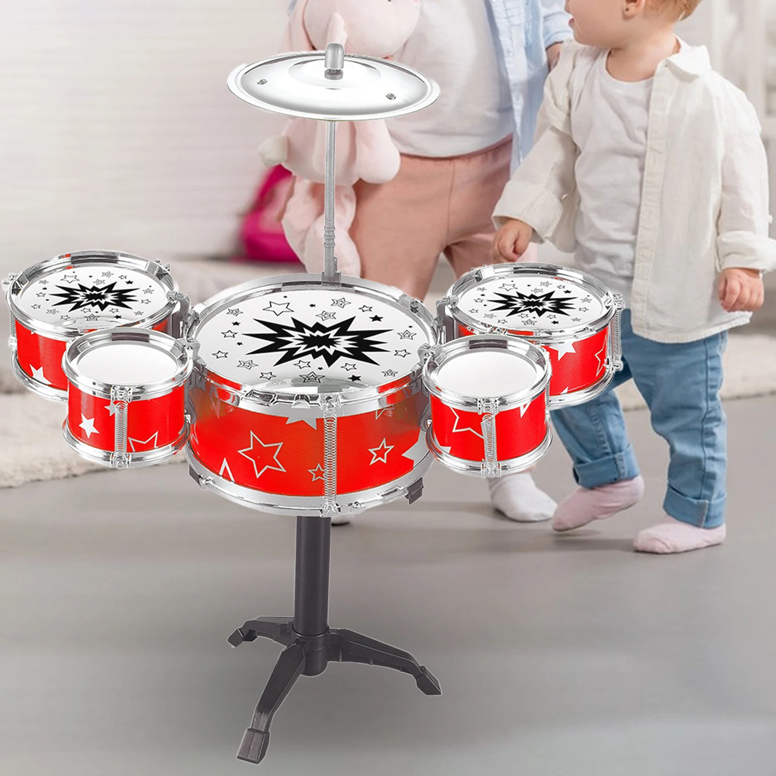 Kids Simulation Drum Kits Educational Percussion Developmental Portable Kids Instrument Drum Set for Boys Girls Holiday Gifts