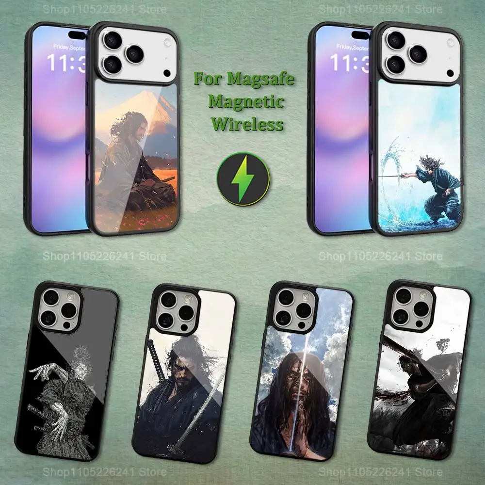

Cool M-Miyamoto M-Musashi For iPhone 16,14,13,15,11,12,17,Plus,Mini, Pro,For Magsafe,Max,Magnetic Wireless Charging Case
