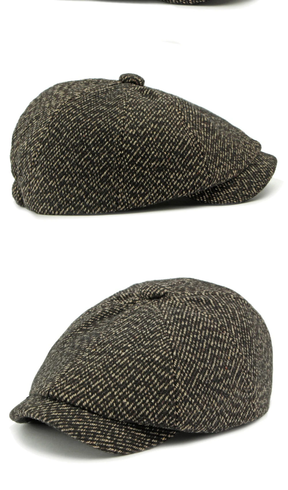 HT4962 Baskenmütze für Männer und Frauen, Retro-Künstlermütze, gestrickte Ivy-Flatcap, Frühling, Herbst, Winter, achteckige Baskenmütze – Detail 5