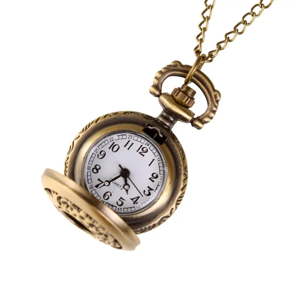 Alloy Pocket Pendant Watch Antique Style Necklace Vintage Jewelry Gift for Special Occasions