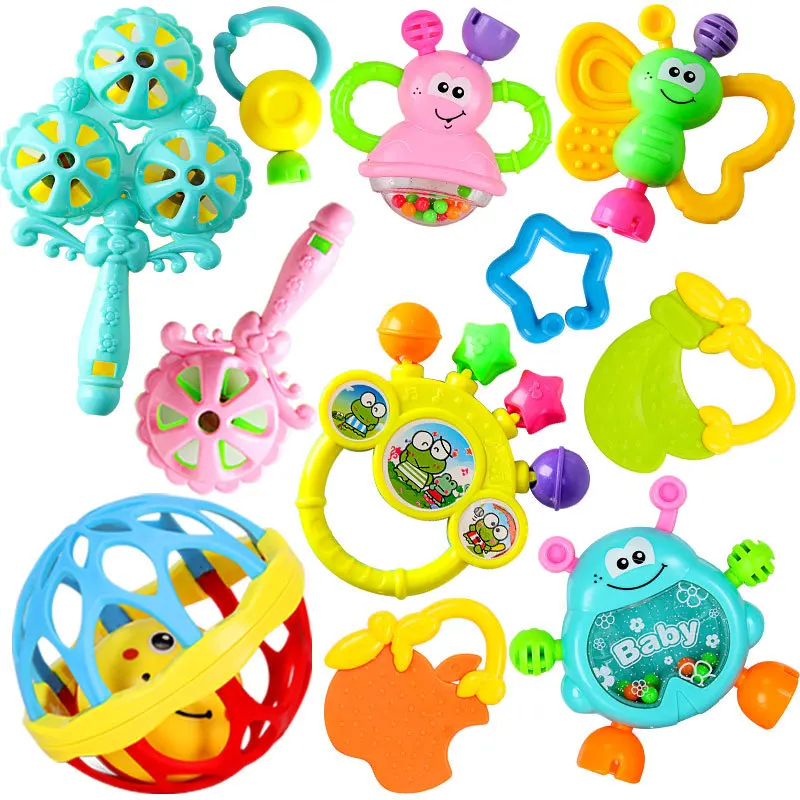 Baby Rattles Set Infant Hand Shake Rattle Sensory Teether Developmen Music Toys Teething Toys for Babies 0 6 Months Newborn Gift