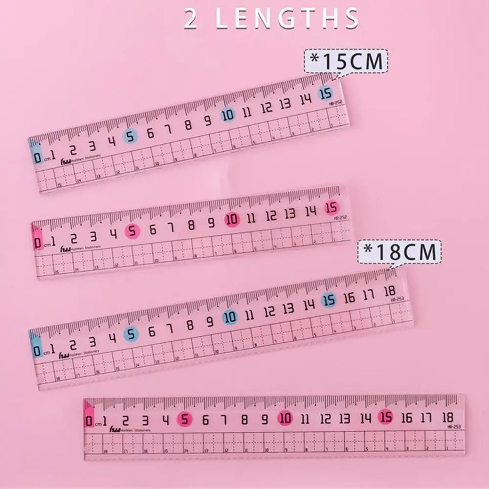 High Quality Transparent Ruler Preventing Myopia Plastic Straight Rulers With Wavy Line Drawing Measurement Tool School Office