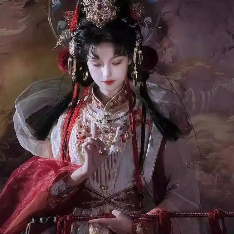 2025 Ming Dynasty Style Double-Breasted Round Neck Stand Collar Bi-Jia Pipa Sleeve Ma-Face Skirt Costume Cosplay Halloween
