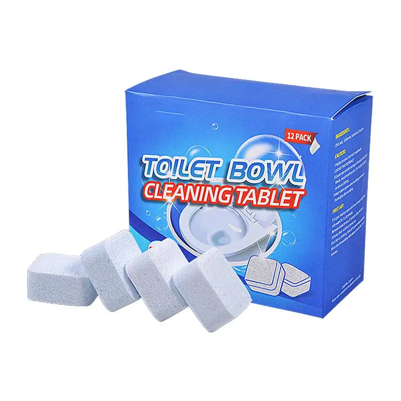 12Pcs Automatic Toilet Bowl Cleaners With Bleach Yellow Dirt Cleaners For Home Fragrance Freshener Bathroom Domestic Garden