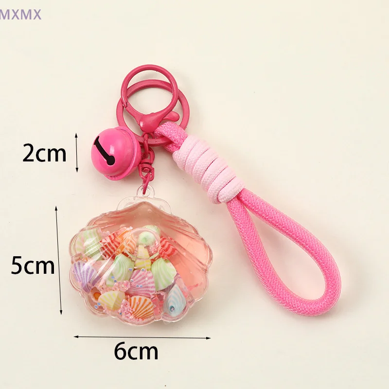 Personalized Cartoon Shell Drift Bottle Keychain Car Key Ring Creative Schoolbag Pendant Exquisite Backpack Decoration Gifts