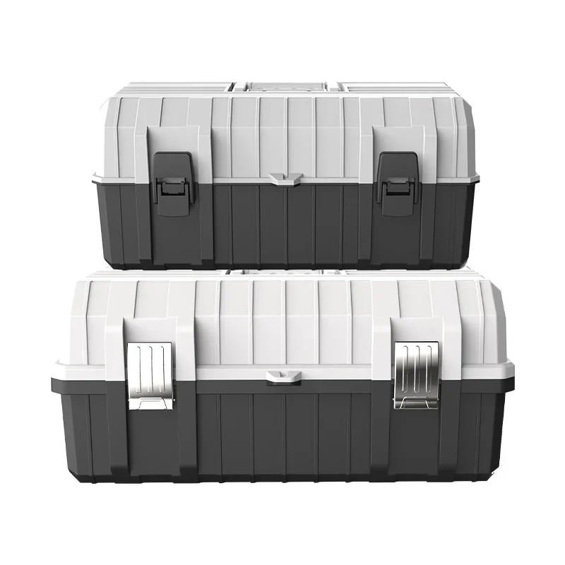 

Three layer folding hardware plastic toolbox multifunctional portable repair box for household use