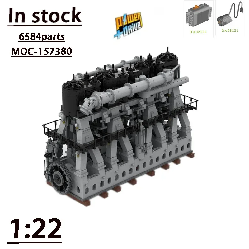 

MOC-157380 Classic Movie Series Duplex Three Expansion Steam Engine Assembly Splicing Building Block Model 6584 Parts Toy Gift