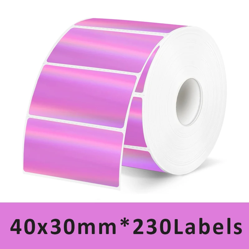 40mm 50mm M110/M200/M220 Holographic Laser COLOR Square Sticker DIY Seal Labels for M120 E210 Marklife P50 HPRT T20