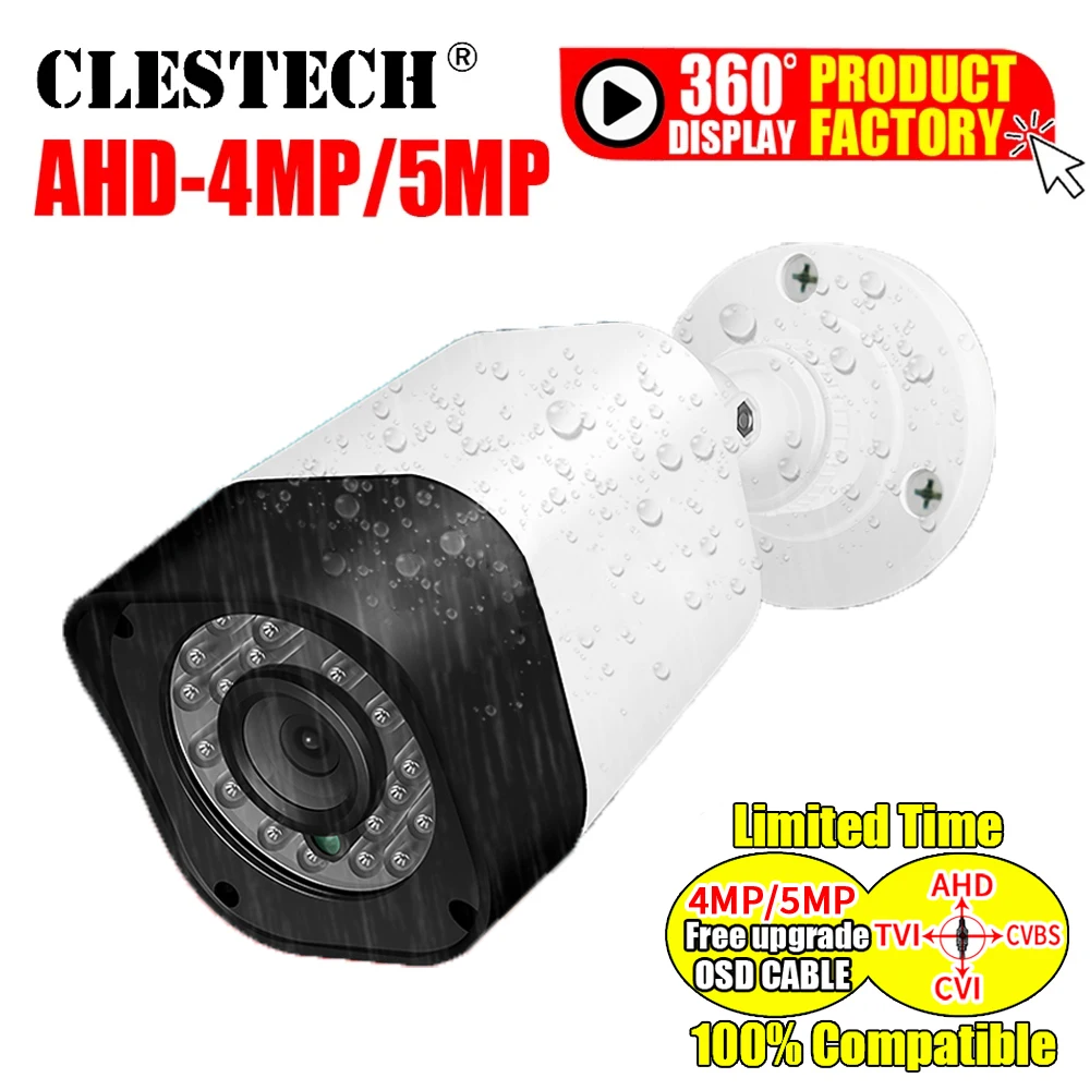 Mini CCTV AHD Camera 5MP 4MP 1080P XVI-4in1 FULL Digital Coaxial HD AHD-H 5M-N In/Outdoor Waterproof IR Night Vision Have Bullet