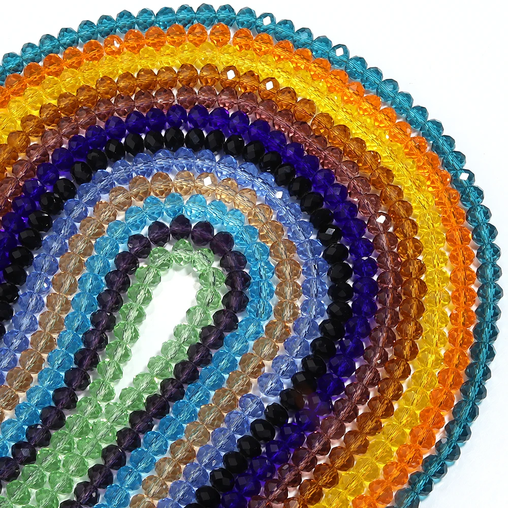 1 سلسلة كريستال زجاج الأوجه الخرز 3 4 6 8 10 مللي متر Rondelle خزر عازل مستلزمات صناعة المجوهرات DIY بها بنفسك الديكور اكسسوارات
