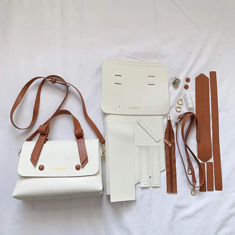 DIY Weaving Bag Material - Solid Color Retro Textured Minimalist Trendy Handmade Bag - DIY PU Made Woman's Bag