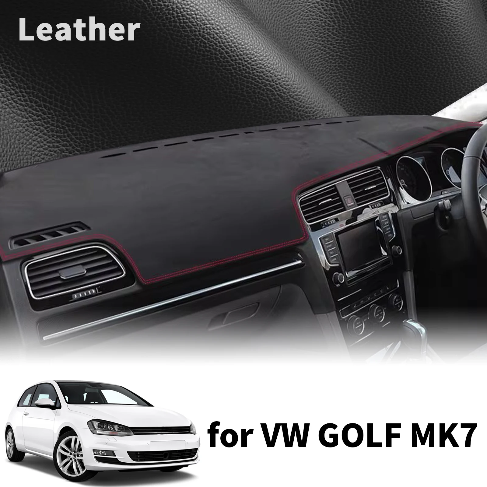 

for Volkswagen VW GOLF MK7 2014-2018 GTI R High Quality Dashboard Cover Dashmat Sunshade Anti‑UV Protector Dash Mat Pad