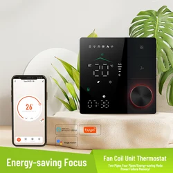 Tuya WiFi Smart Central Air Conditioning Thermostat Switch Heating Cool Knob Controller 3 Speed Fan With Alexa Google Home