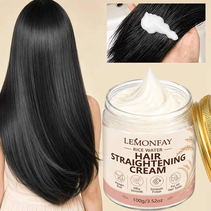 Hair Straightening Cream Smoothing Frizz Control Nourishing Repair Damaged Silky Hair Care Treatment