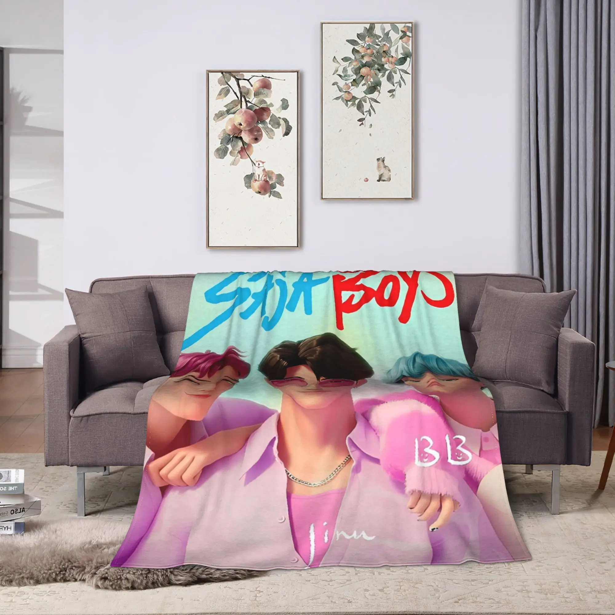 ساجا بنين فريق ريترو ستايل 80s بطانية دافئة لينة الجدة أفخم الفراش يلقي لغرفة النوم السفر الفانيلا المفرش غطاء السرير