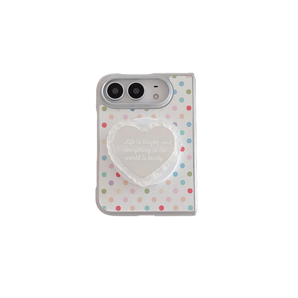 Luxury Glitter Colorful Dots Love Magnetic Phone Case For iPhone Duo Protection With Shockproof Fold Phone Cover For Magsafe