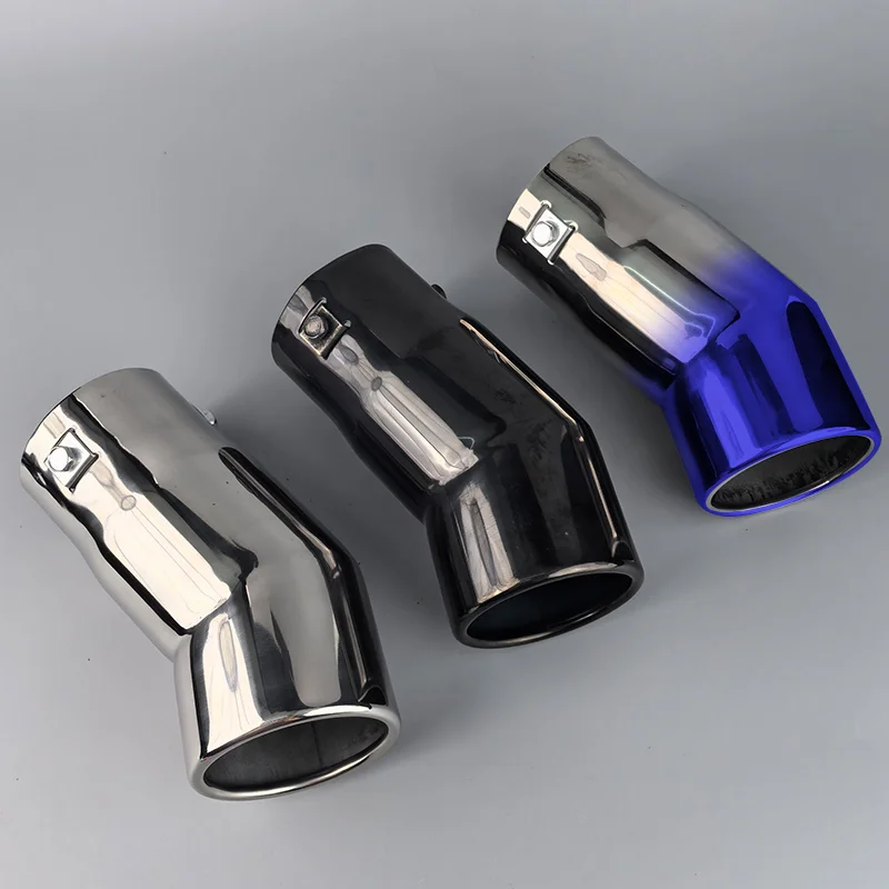 Universal Car Exhaust Muffler Tip Round Stainless Steel Car Tail Rear Chrome Round Exhaust Pipe Tail Muffler Tip TailPipe