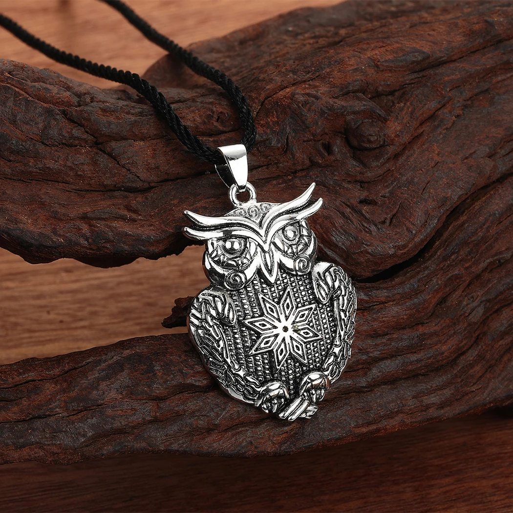 Owl Viking Pendant Sterling Owl Pendant Necklace Scandinavian Norse Necklace Viking Jewelry