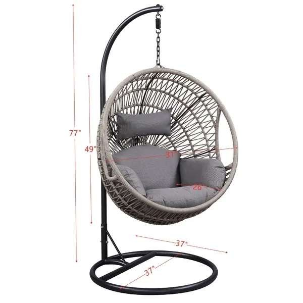 

Modern Egg Shape Outdoor Furniture Garden Wicker Rattan Hanging Patio Indoor Egg Swing Chair with Stand