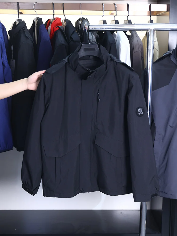 

ex Faionable Ветрозащитная водонепроницаемая куртка с капюшоном от Doujia Stand Fit из полиэстера Urban Sle для молодых мужчин и женщин