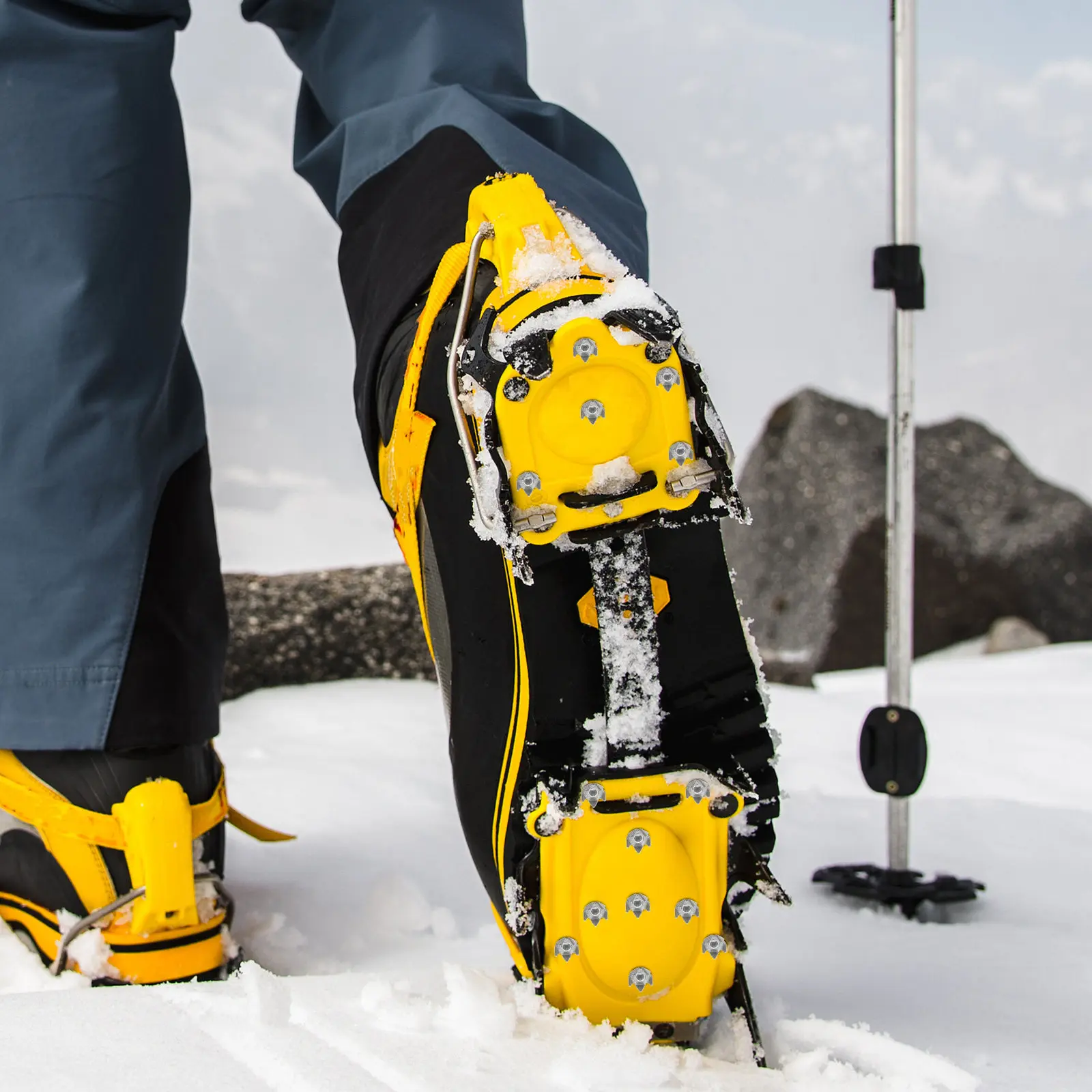 50Pcs Ice Gripper Shoe Spikes Replacement Studs High Strength Steel Non Slip Traction Crampons Outdoor Snow Slippery Surface