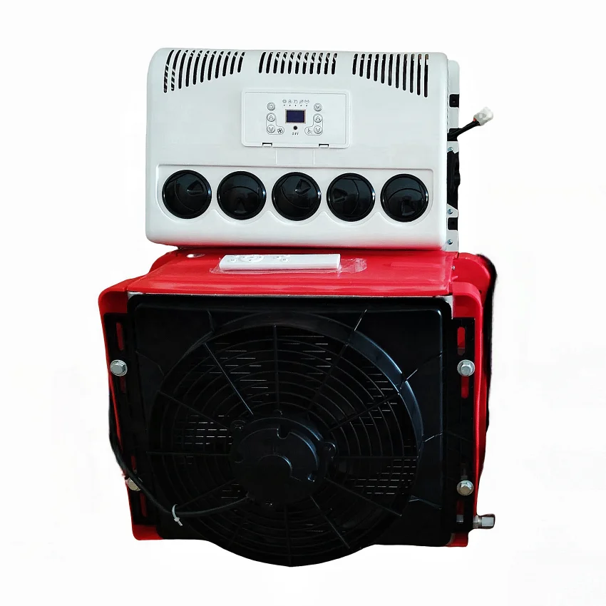 فان شاحنة المقصورة النائمة وحدة التيار المتردد 24 فولت بطارية تعمل بالطاقة 12 فولت سبليت وقوف السيارات مكيف الهواء 12 فولت