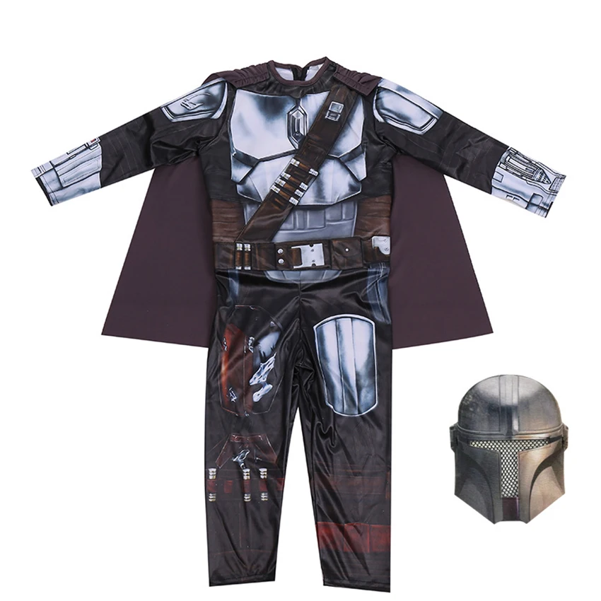 The Mandalorian Outfits Jumpsuits Cloak Galaxy Bounty Hunter Cosplay Anime Clothing Halloween Costume for Kids Carnival Masks