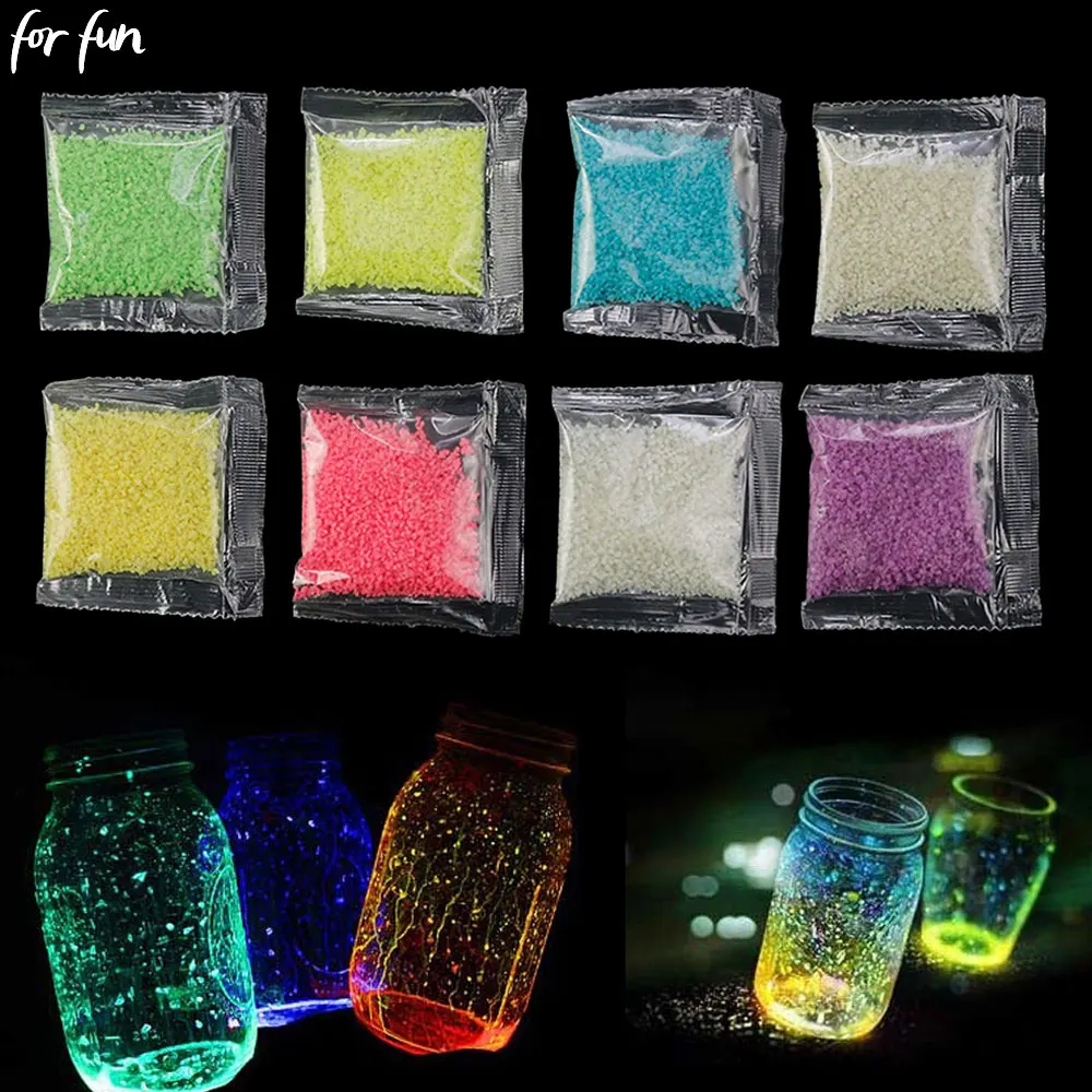 For Fun 10g Pack Luminous Sand Stone Fluorescent Particles Glow in the Dark Pigment for DIY Epoxy Resin Mold Making Fillings