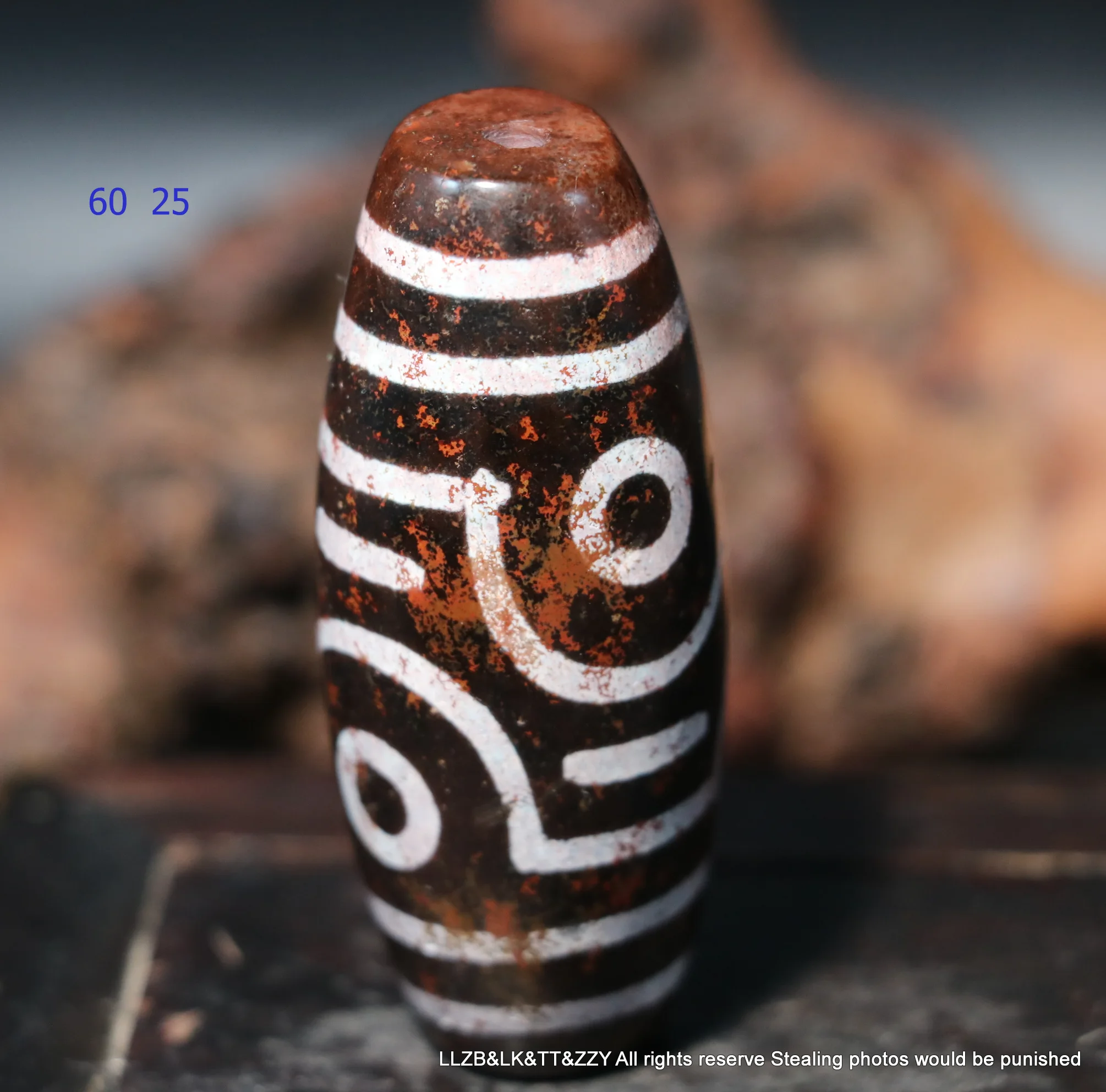 

Super Energy Tibetan old Agate Unique Eye Line Large Drum Shape dZi Bead For Display Amulet 5A LKbrother Sauces UPM06D16F2