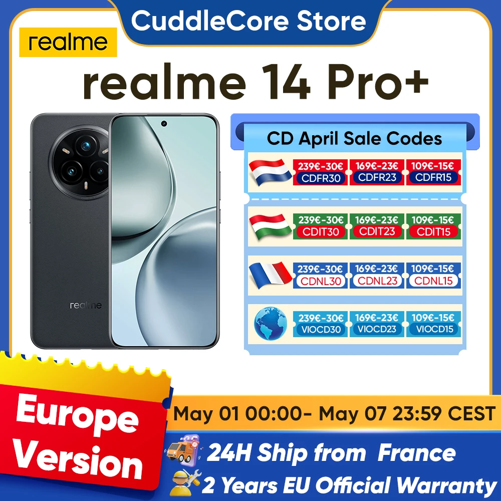 realme 14 Pro Plus 5G Android Smartphone 8 s Gen 3 ''Hz Pantalla Oded 50MP Cámara Global Versión NFC Original