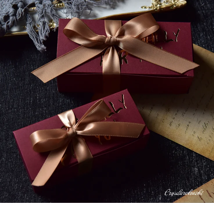 10PCS Chocolate Box Gift Wedding Bonbon Lipstick Modeling Present Bronzing Packaging Boxes female Birthday Valentines day