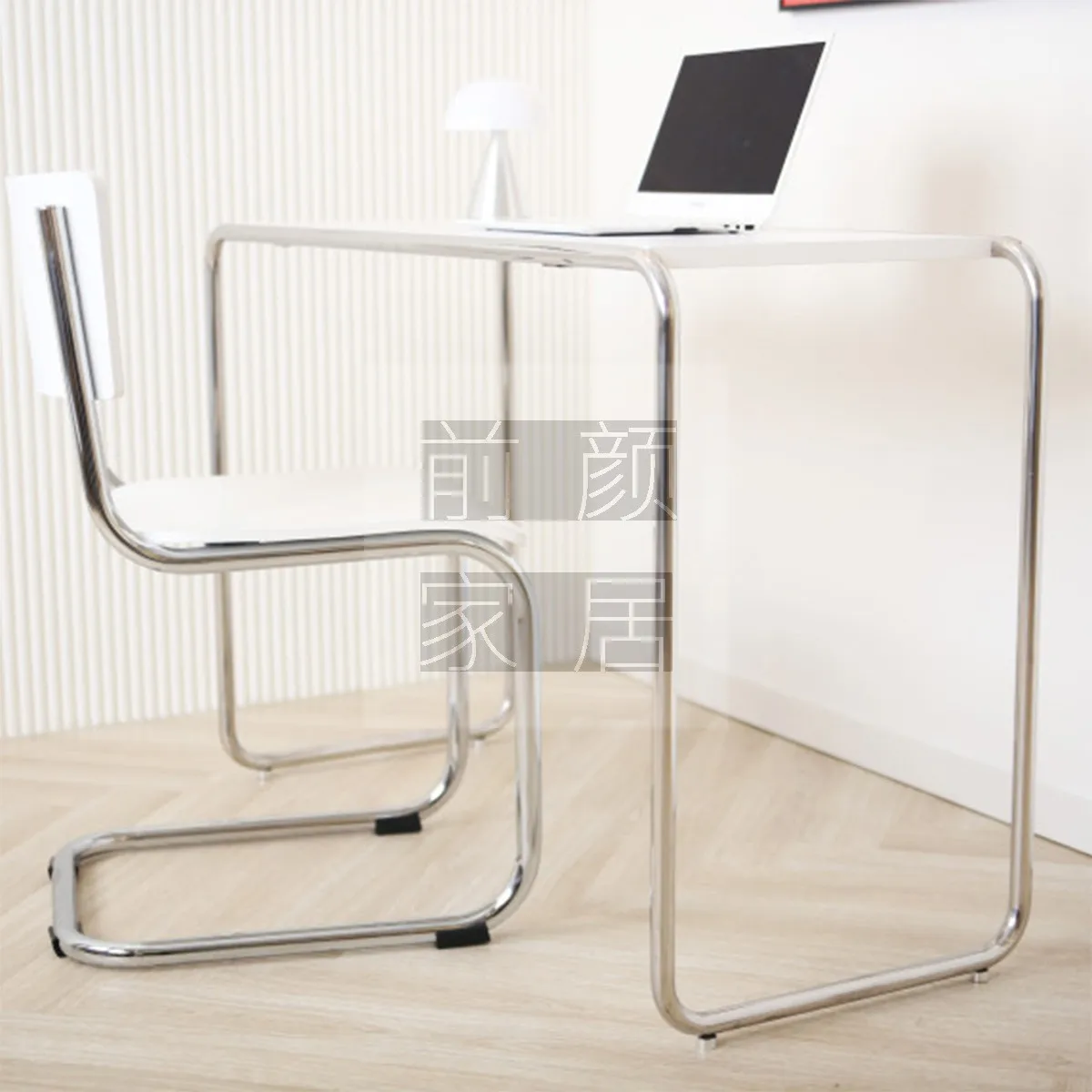 Light luxury modern light luxury stainless steel desk minimalist high-end computer  ins study office