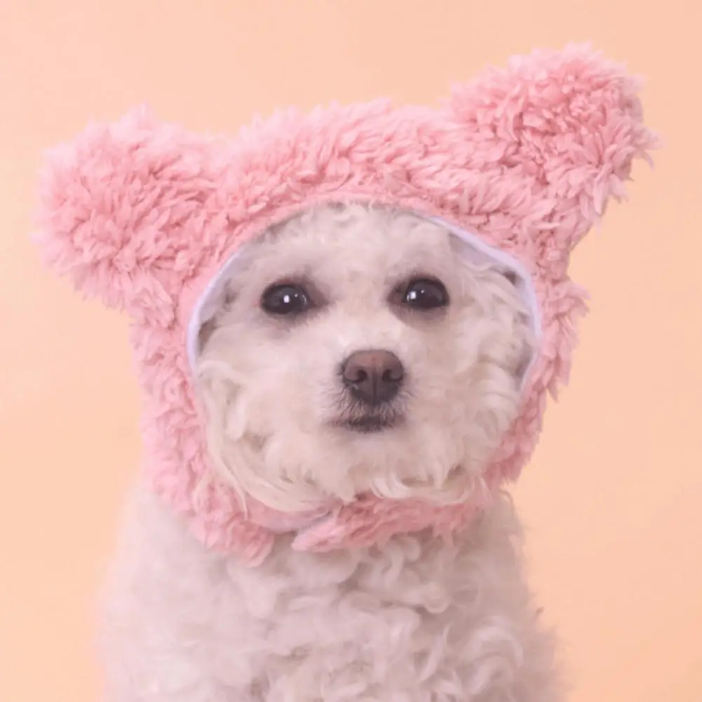 Lovely  Dog Hat Polar Fleece Cat Headwear Pet Dog Winter Warm Hat Decor Super Soft Lightweight Cat Headwear Pet Accessories