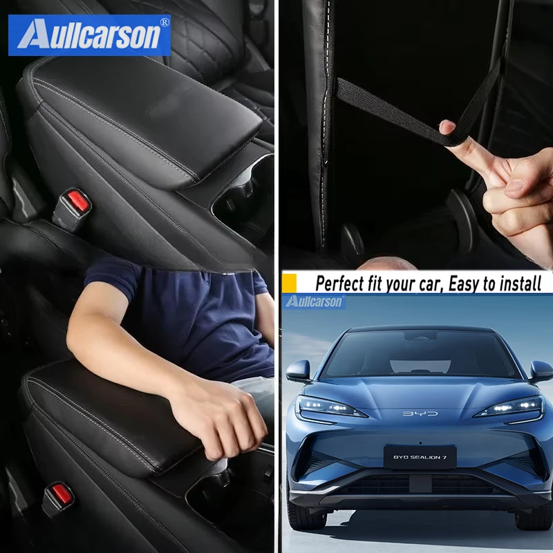 ل BYD سيليون 7 EV 2024 2025 الجلود مسند الذراع حصيرة الداخلية صندوق تخزين السيارات الغبار واقية غطاء الوسادة حامي اكسسوارات السيارات