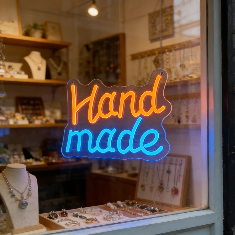 

Неоновая вывеска ручной работы: уникальный дизайн для витрин магазинов, домашних студий, кафе. Теплый рекламный декор для стен.