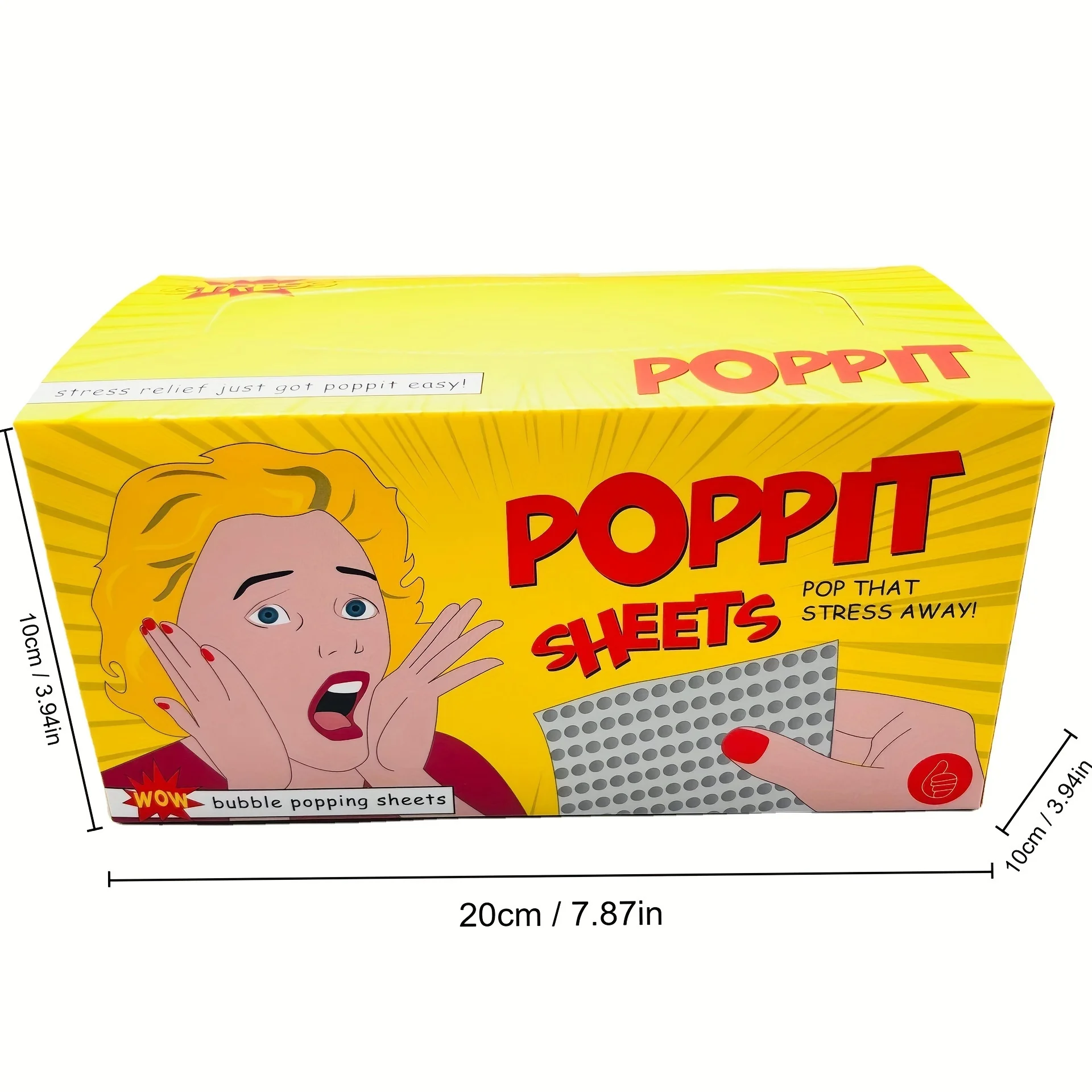 1 صندوق من أوراق الضغط Poppit، ورق ضخ الفقاعات لتخفيف الضغط، 20 رسمًا لضخ ورق المكتب للبالغين/الطلاب، اضغط