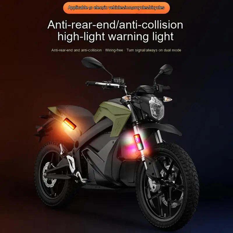 Motorcycle Flashing Safety Lights Night Cycling Warning Light Waterproof Colorful Anti-Collision Taillight High Brightness USB