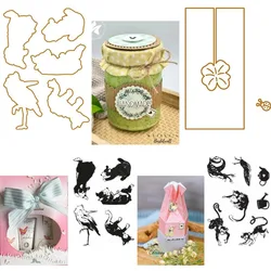 Bag Houses Sock Cup Tea Bottle Box Pig Wreaths Flowers Metal Cutting Dies Silicone Stamps Scrapbooking Stencil Photo Album Card