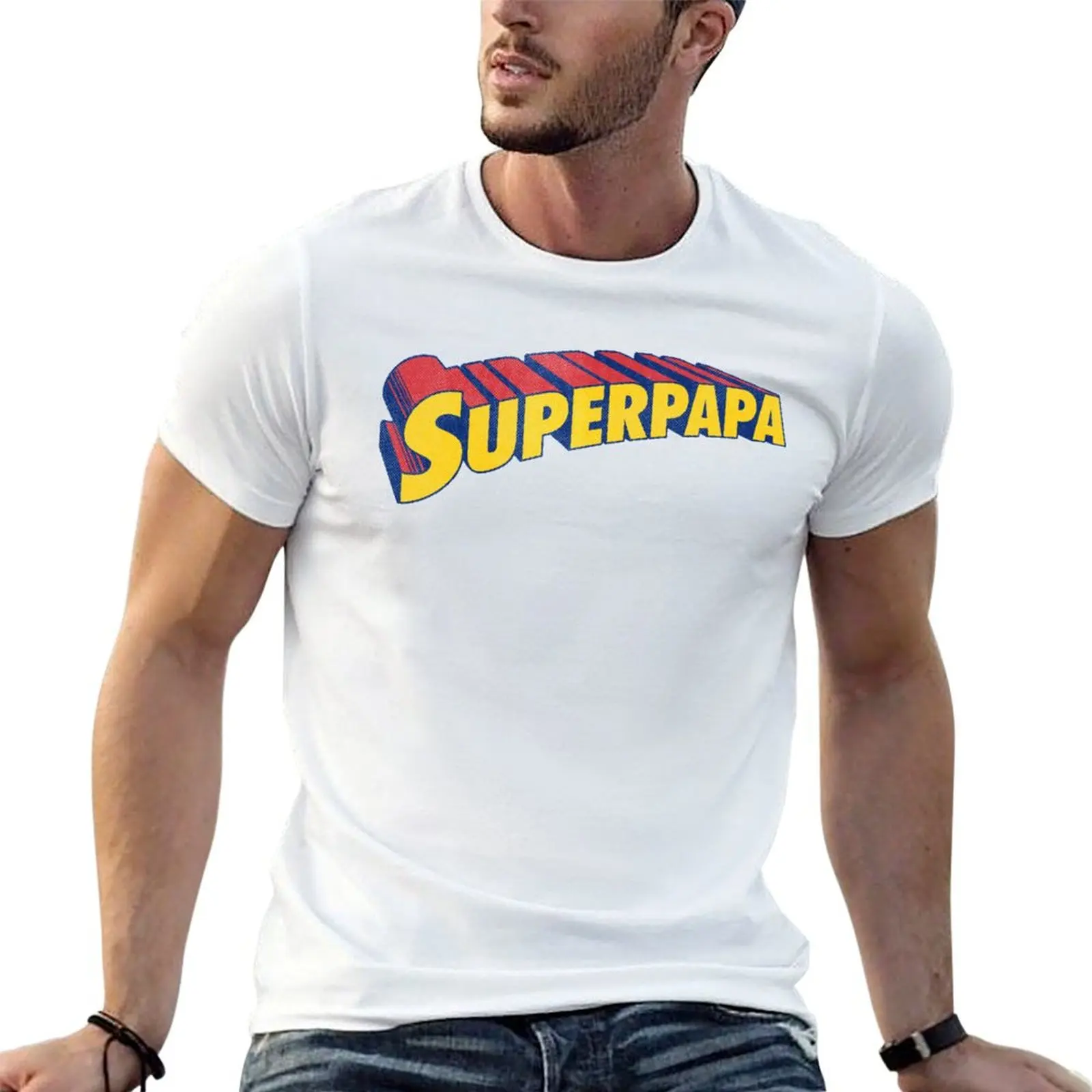 

shirts for pack Superpapa daddy white t greatest man hero cotton dad shirts T-Shirt t funny