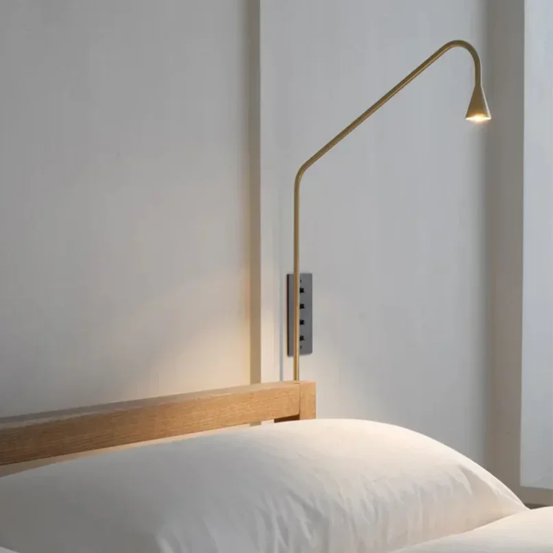 Modern Long Arm Sconce Lamp Nordic Austere Wall Lamp For Bedroom Bedside Aisle Office Decor Minimalist Metal Reading Light