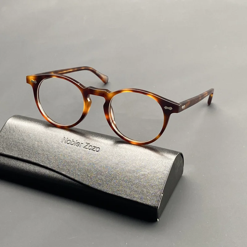 

Очки для близорукости для мужчин и женщин, винтажные оптические аксессуары в круглой оправе, из ацетата, по рецепту