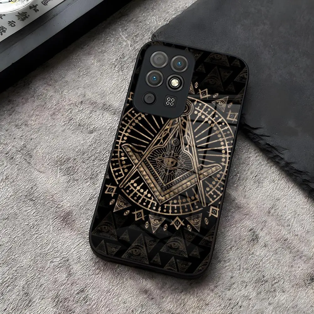 Illuminati Eye Occult Pyramid Phone Case Glass for Huawei P40 P30 P50 P20 P10 P9 Lite Smartp Z Mate 40 Honor 30 50 60 Pro Plus 