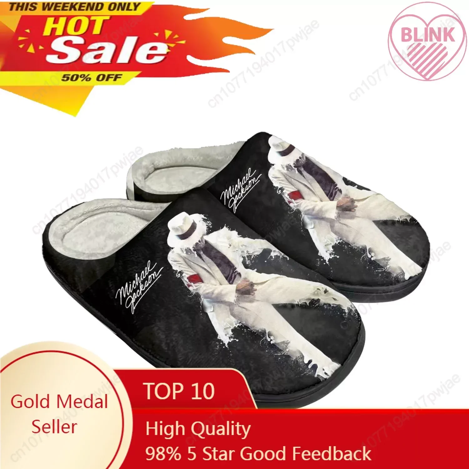 

Michael Jackson Dancer Pop Singer Home Cotton Custom Slippers Mens Womens Sandals Plush Bedroom Keep Warm Shoe Thermal Slipper