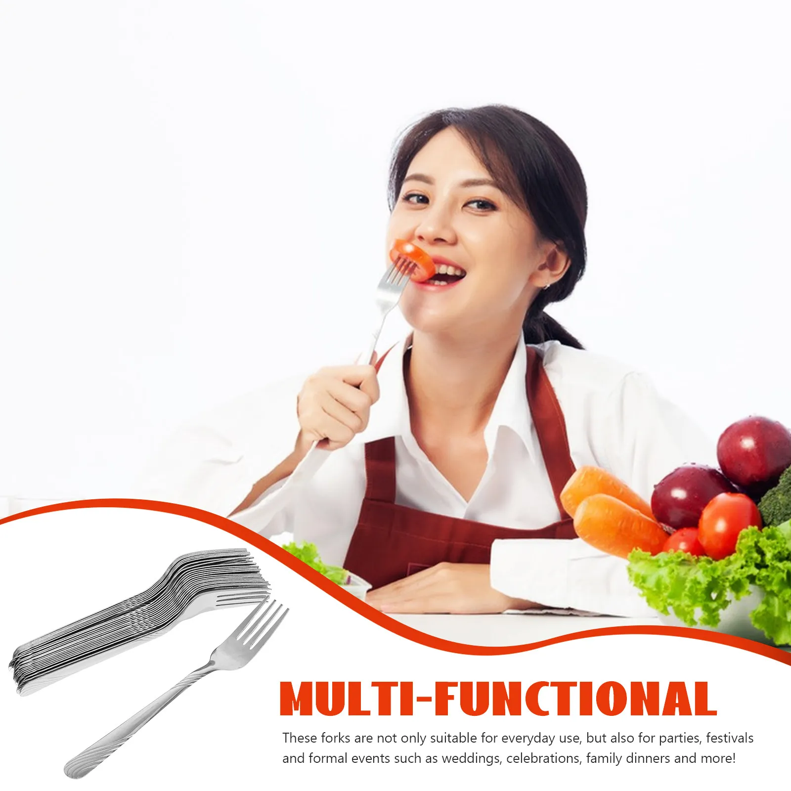 24Pcs Stainless Steel Fruit Forks Premium Patterned Finish Ergonomic Grip Dessert Salad Forks Formal Dining Western Cutlery Set