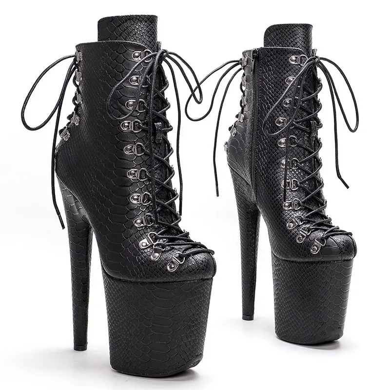 

Auman Ale New 20CM/8inches PU Upper Sexy Exotic High Heel Platform Party Women Boots Pole Dance Shoes 046