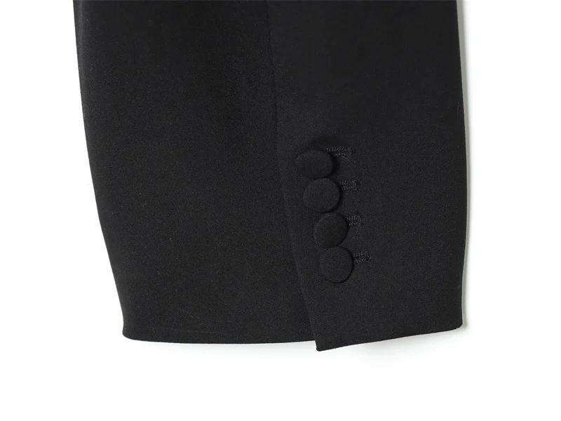 Veste femme 2025 hiver nouveau Blazer court noir à manches longues avec épaules rembourrées et détails plissés élégant et tendance