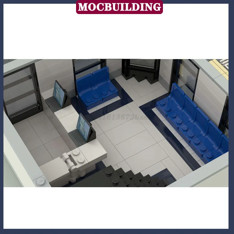 MOC City Building Police Station Model Building Block Assembly Office Room Building Collection Series Toy Gifts