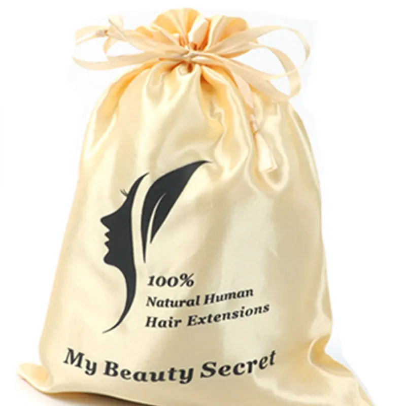 silk wig bag customize label 20pc wig bag for hair silk wig bags custom logo Soft Satin Wig Storage Bag Hair Packaging Extension