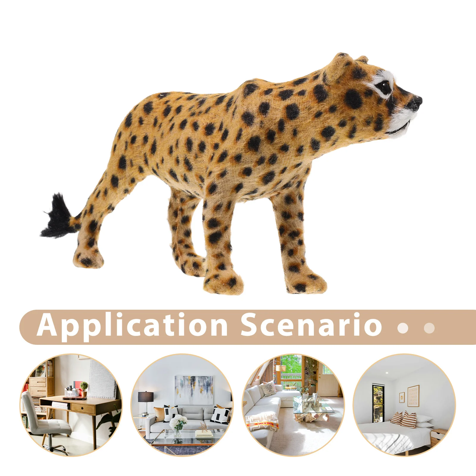 Decoración de leopardo, escultura realista de animales salvajes para escritorio de oficina, estantería, decoración de exhibición de arte para el hogar, cosas de leopardo bonitas