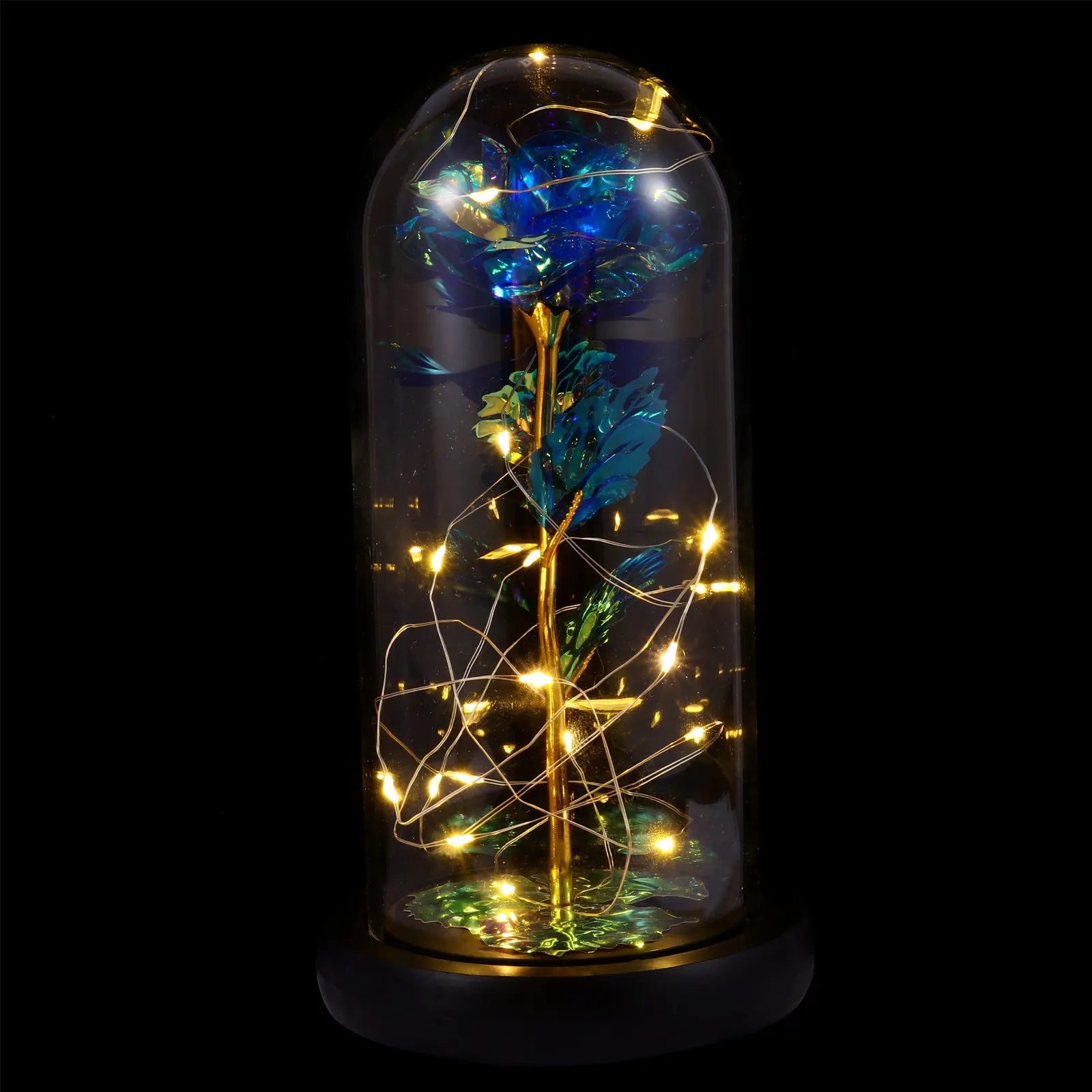 

1 шт. Светильник с вечным цветком, имитация цветка в стеклянном колпаке, светодиодный ночник, декор для офиса, спальни, подарок на годовщину